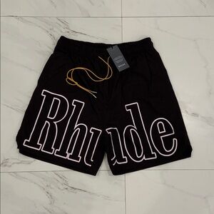 Rhude Plum Purple Outlined Logo Shorts for Men Size Large